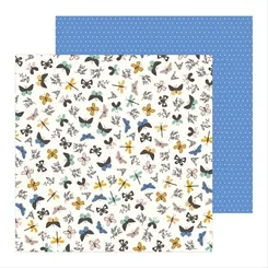 [OUTLET] Papel Scrapbook Dupla Face - Along the Way - Borbolet - Toke e Crie